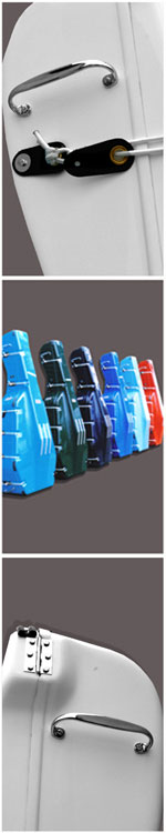 Alan Stevenson Cases_Bass Cases_Catch Colour and Handle Details